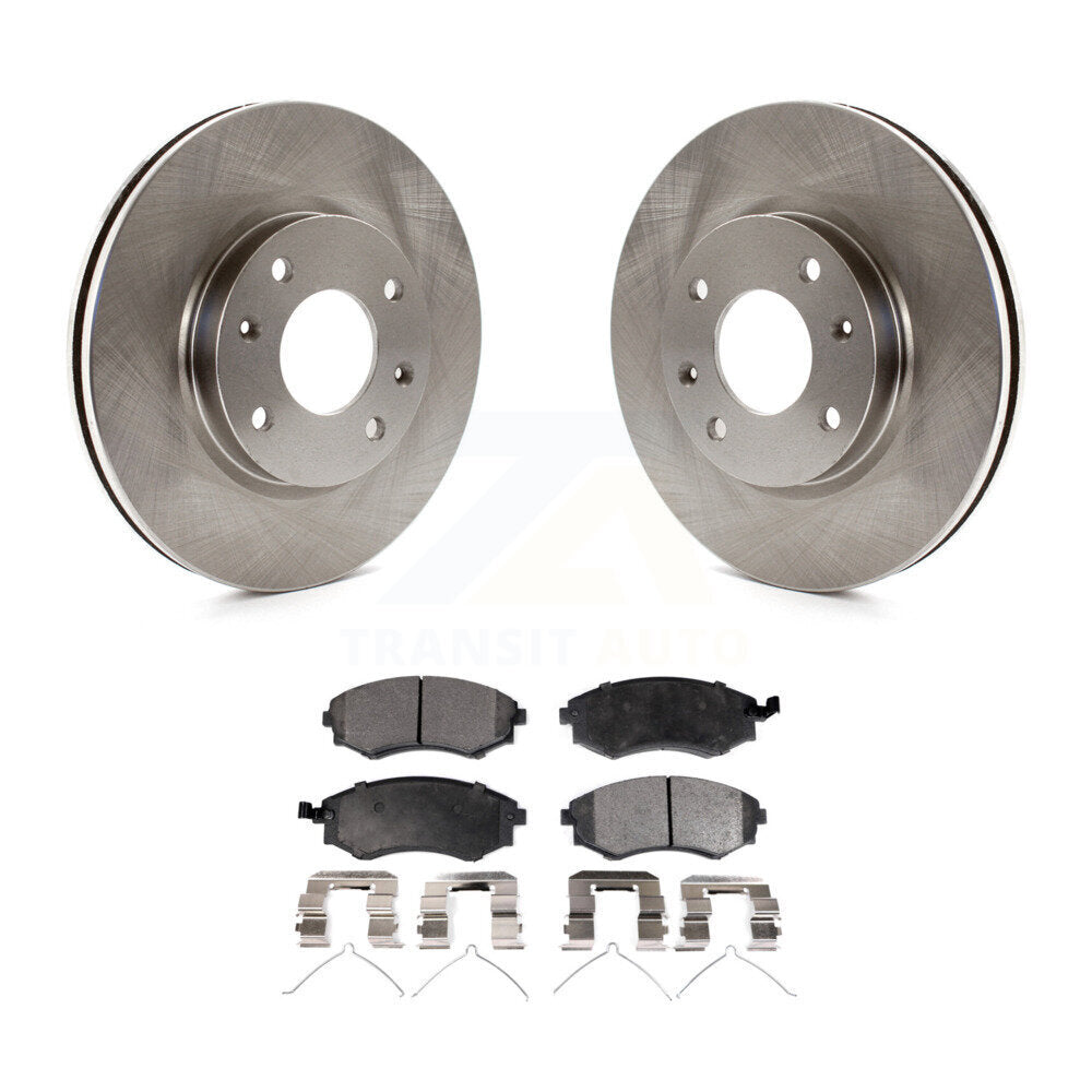 Front Disc Brake Rotors & Ceramic Pad Kit For Hyundai Sonata Kia Optima Magentis