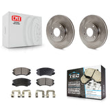 Front Disc Brake Rotors & Ceramic Pad Kit For Hyundai Sonata Kia Optima Magentis