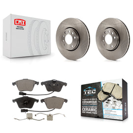 Front Brake Rotor & Ceramic Pad Kit For 2010 Saab 9-3X With 302mm Diameter