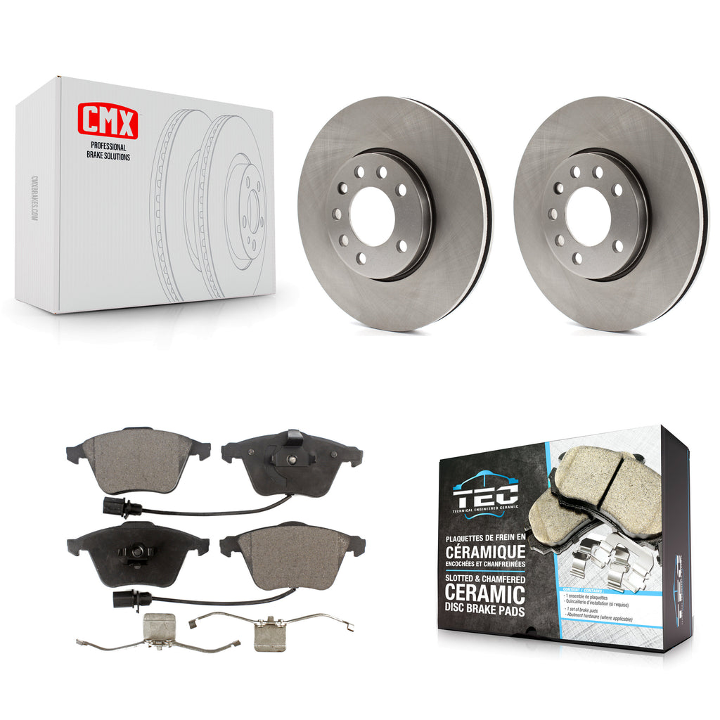 Front Brake Rotor & Ceramic Pad Kit For 2010 Saab 9-3X With 285mm Diameter