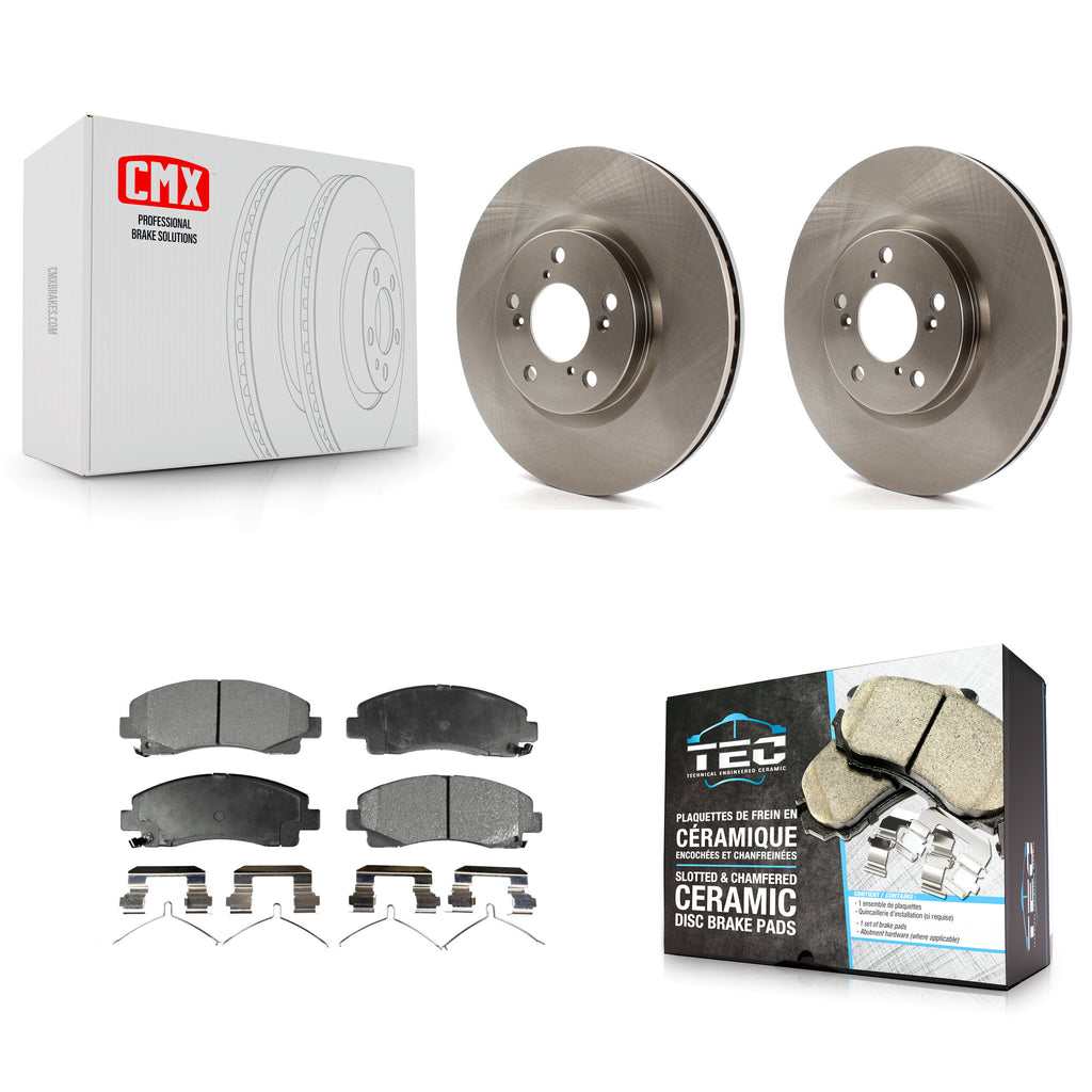 [Front] 2006-2014 Honda Ridgeline Premium OE Brake Rotors & Ceramic Pads Kit For Max Braking