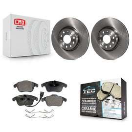 Front Brake Rotor & Ceramic Pad Kit For Volkswagen Passat Tiguan Audi Q3 Quattro
