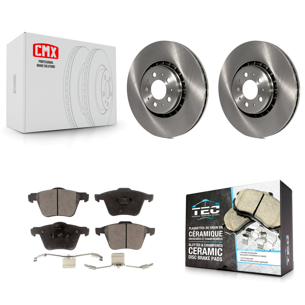 Front Brake Rotor Ceramic Pad Kit For 03-14 Volvo XC90 With 336mm Diameter