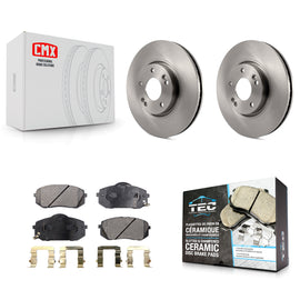 Front Disc Brake Rotor & Ceramic Pad Kit For Hyundai Tucson Kia Sportage Soul EV