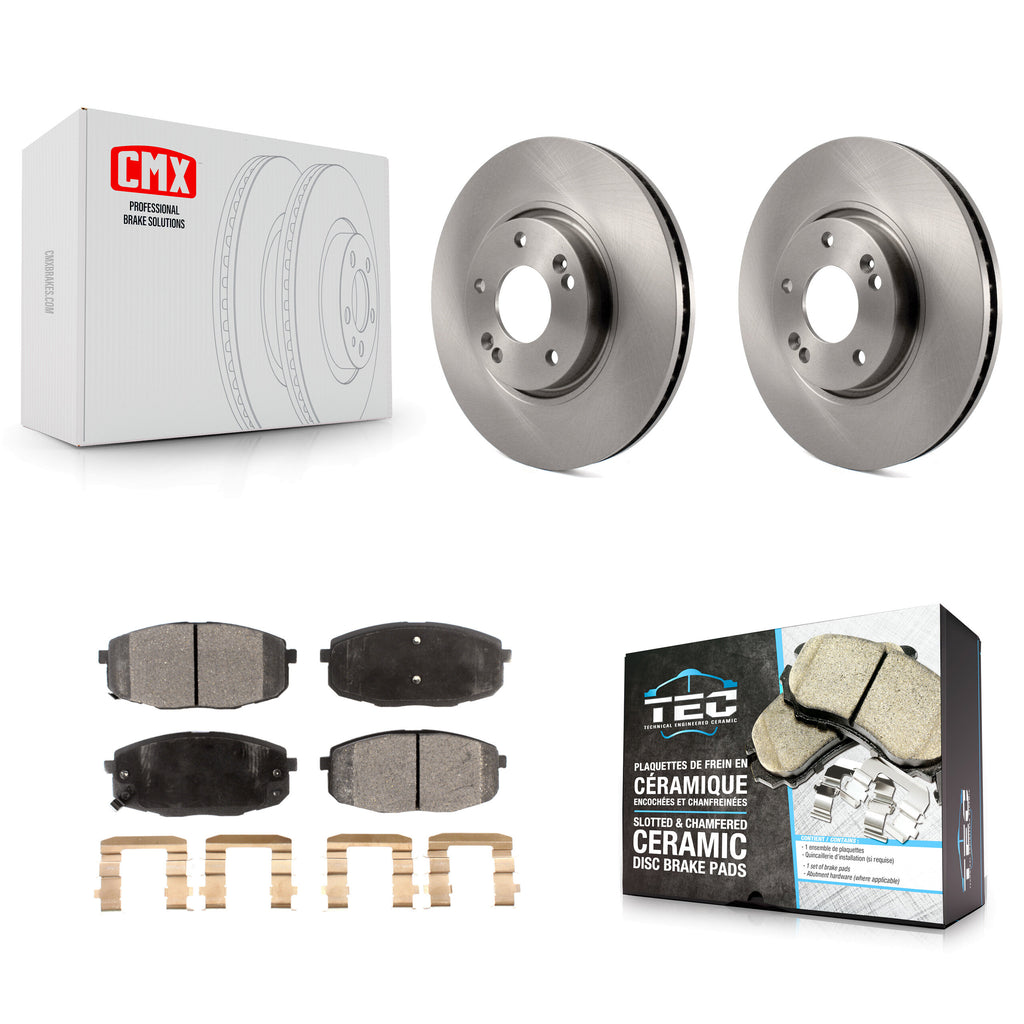 Front Disc Brake Rotors And Ceramic Pads Kit For Kia Forte Koup Forte5
