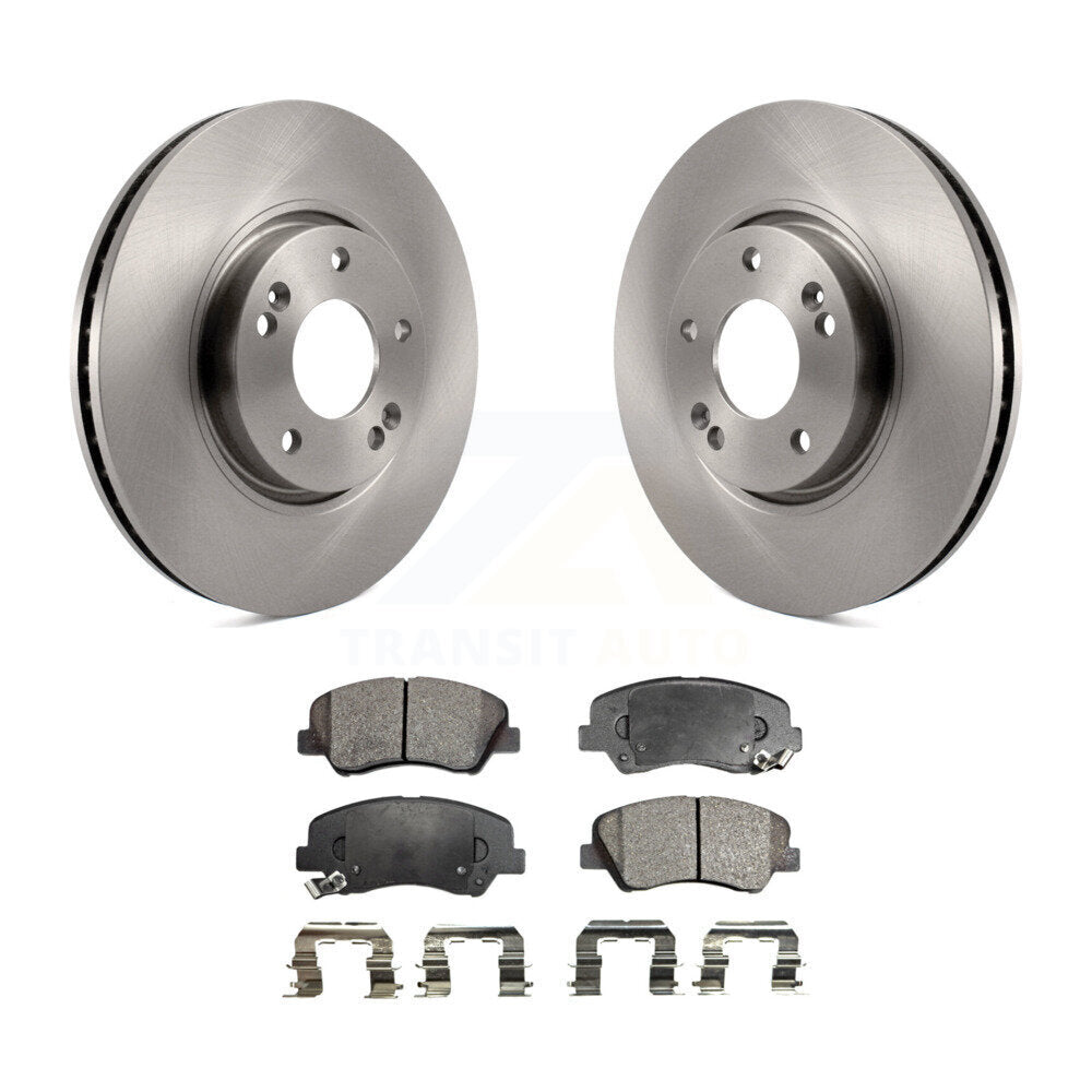 Front Disc Brake Rotor Ceramic Pad Kit For 2015 Hyundai Veloster Tech RE FLEX SE