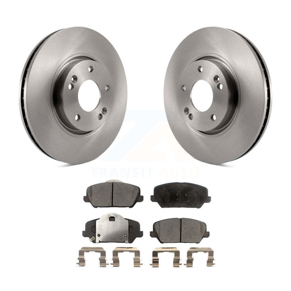 Front Disc Brake Rotors And Ceramic Pads Kit For Kia Forte Forte5 Koup