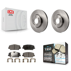 Front Disc Brake Rotors And Ceramic Pads Kit For Kia Forte Forte5 Koup