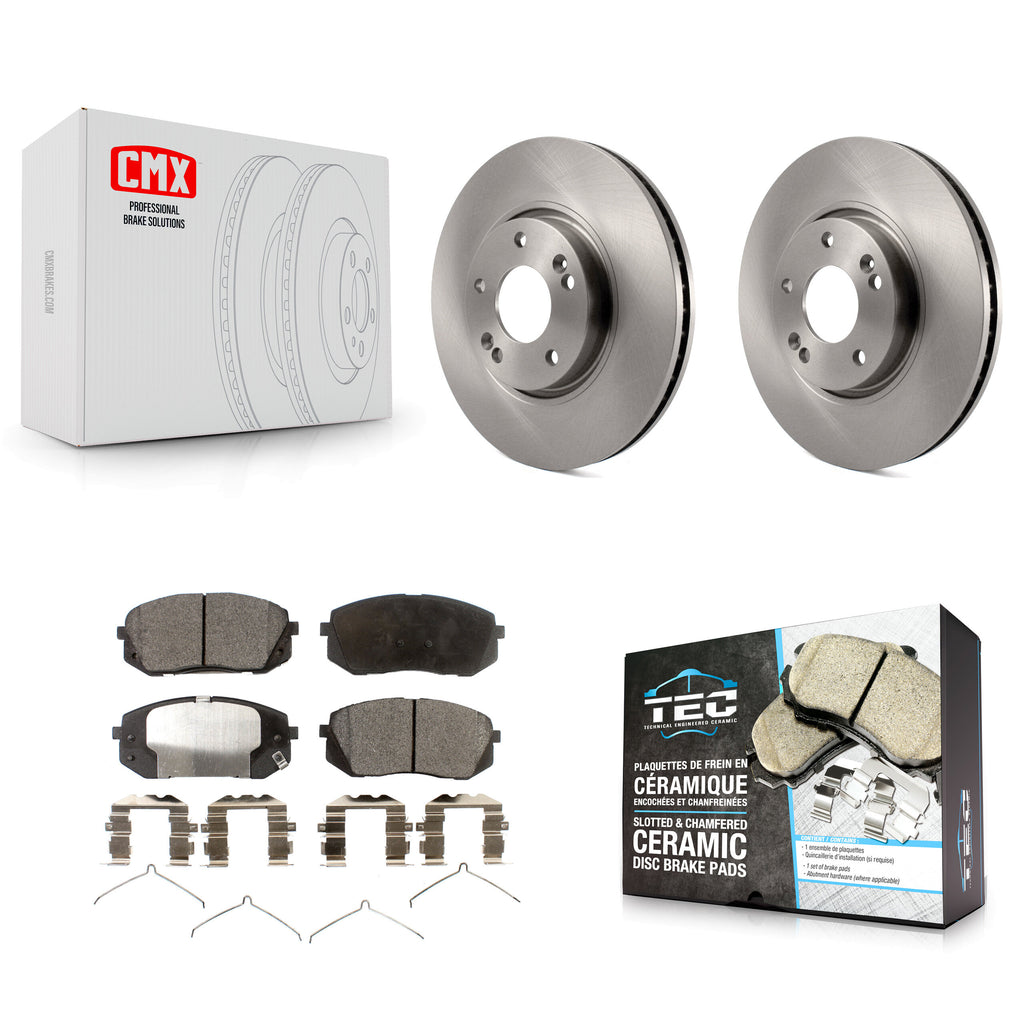 Front Disc Brake Rotors And Ceramic Pads Kit For Hyundai Sonata