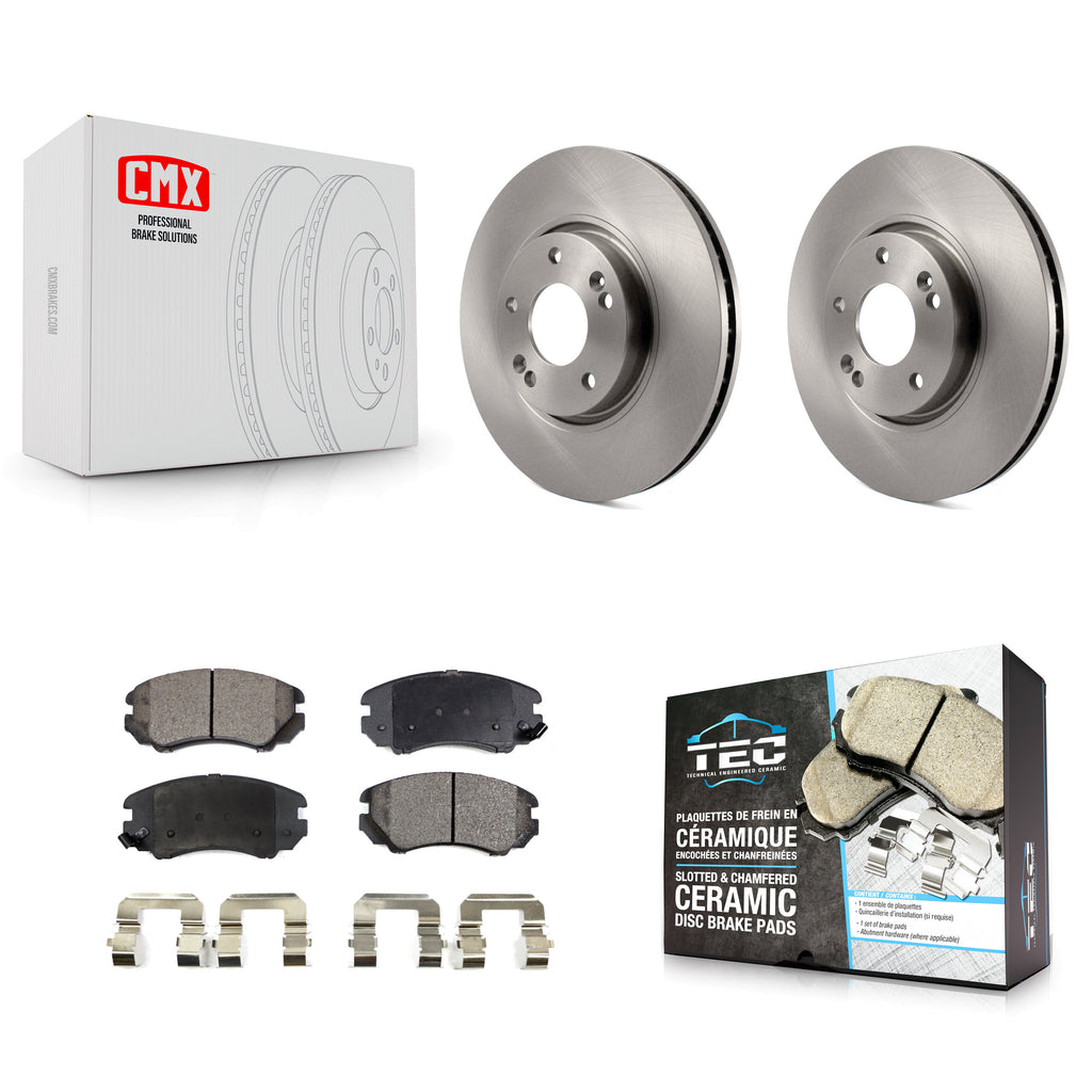 [Front] 2006-2010 Hyundai Sonata 3.3L Premium OE Brake Rotors & Ceramic Pads Kit For Max Braking