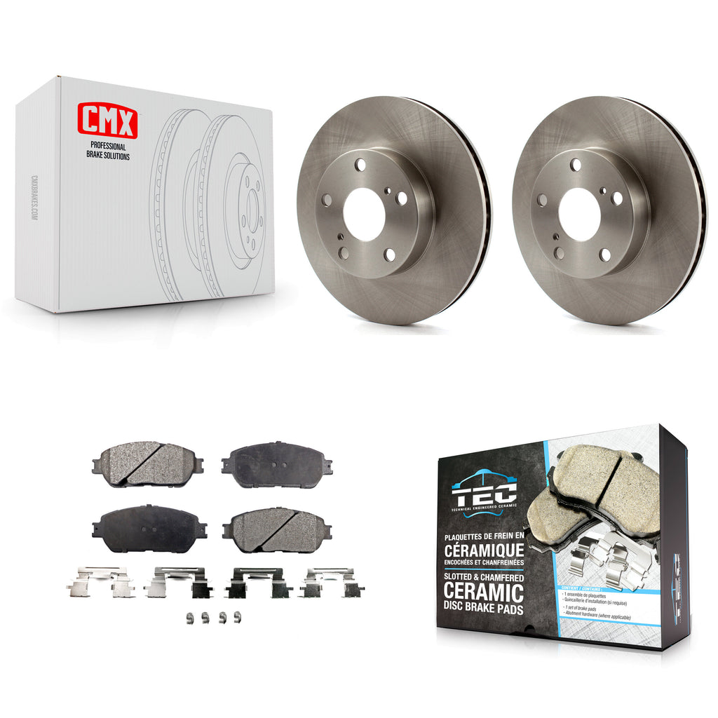 [Front] 05-15 Toyota Tacoma With 5 Lug Wheels Premium OE Brake Rotors & Ceramic Pads Kit For Max Braking