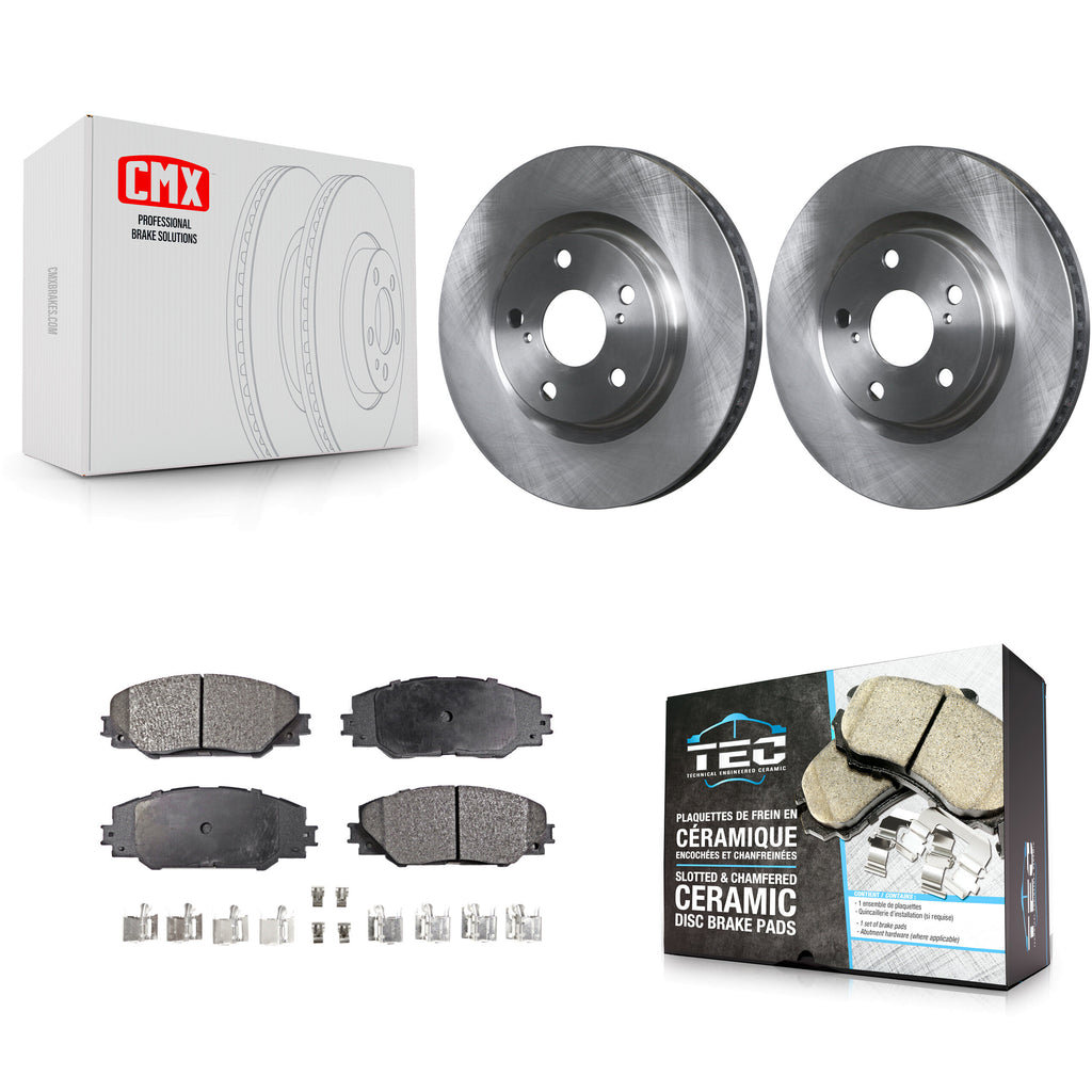 Front Brake Rotor & Ceramic Pad Kit For Toyota RAV4 Scion tC Matrix Pontiac Vibe