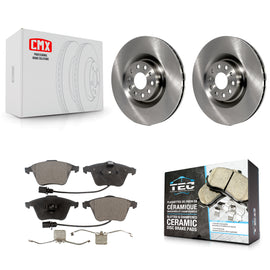 Front Disc Brake Rotors And Ceramic Pads Kit For Volkswagen Passat CC Golf R R32