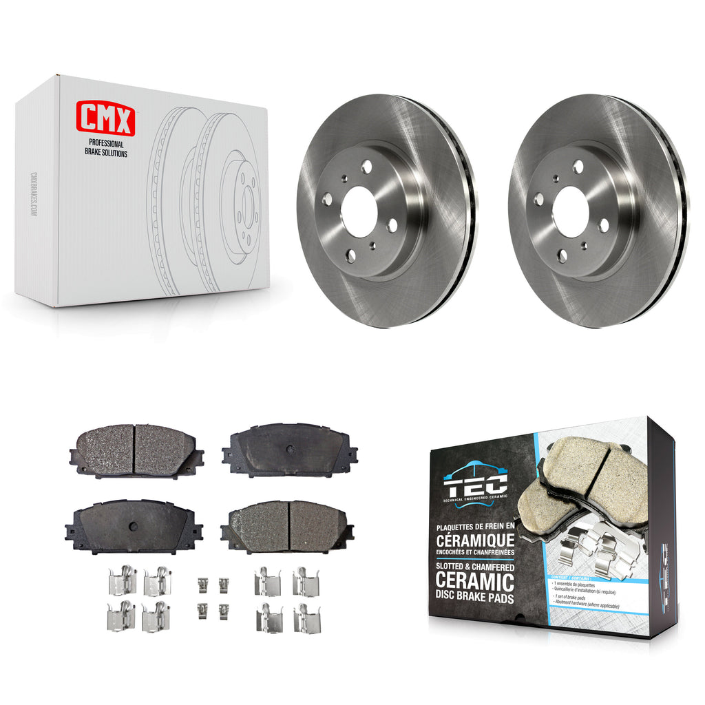 Front Disc Brake Rotors And Ceramic Pads Kit For Toyota Yaris Prius C Scion iQ