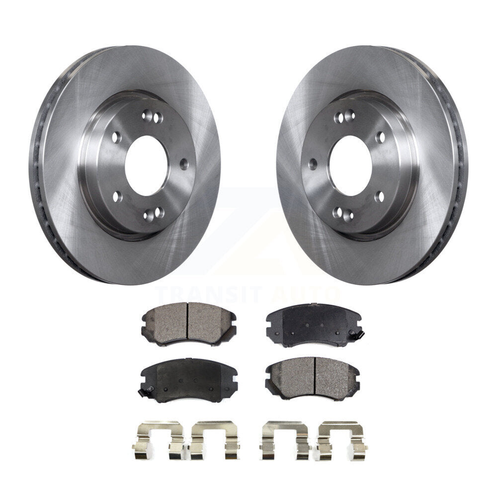 Front Disc Brake Rotors And Ceramic Pads Kit For Hyundai Elantra