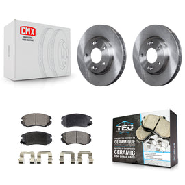 Front Disc Brake Rotors And Ceramic Pads Kit For Hyundai Elantra