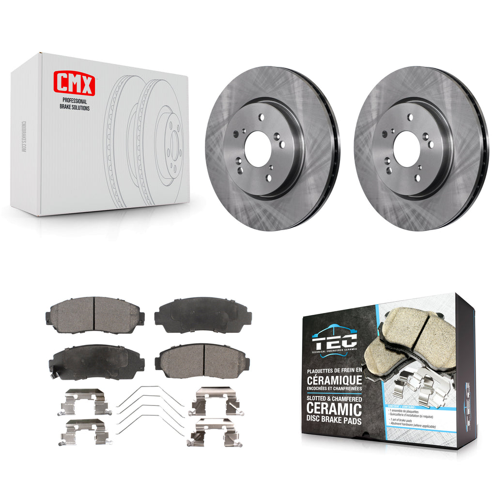 Front Disc Brake Rotors And Ceramic Pads Kit For Honda CR-V Crosstour Accord