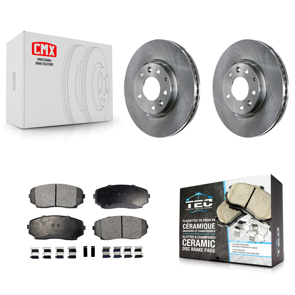 Front Disc Brake Rotors And Ceramic Pad Kit For Ford Edge Mazda CX-7 Lincoln MKX