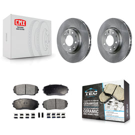 Front Disc Brake Rotors And Ceramic Pad Kit For Ford Edge Mazda CX-7 Lincoln MKX