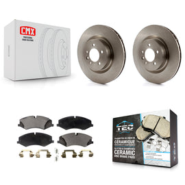 Front Disc Brake Rotors Ceramic Pad Kit For Land Rover Range Sport LR4 Discovery