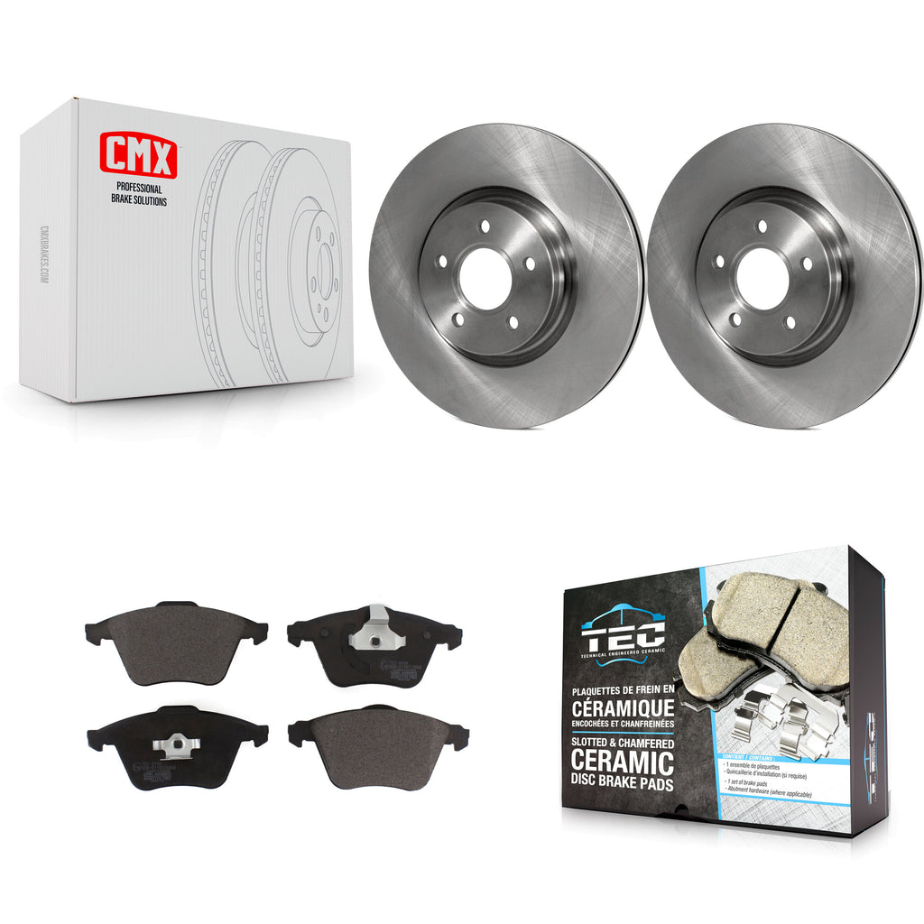 Front Disc Brake Rotors And Ceramic Pads Kit For Volvo S40 C70 V50