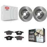 Front Disc Brake Rotors And Ceramic Pads Kit For Volvo S40 C70 V50