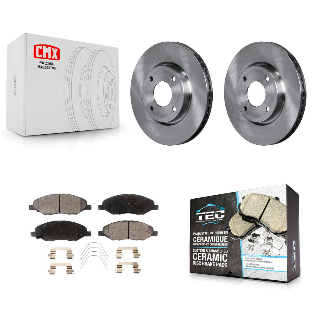 [Front] 2008 Nissan Versa 4-Wheel ABS Premium OE Brake Rotors & Ceramic Pads Kit For Max Braking
