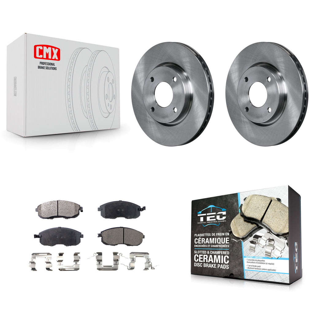 Front Disc Brake Rotors And Ceramic Pads Kit For Nissan Sentra Versa Cube