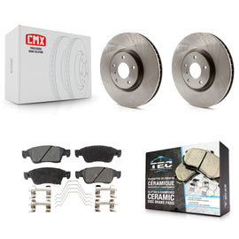 Front Disc Brake Rotors And Ceramic Pads Kit For INFINITI G37 G35 Q60