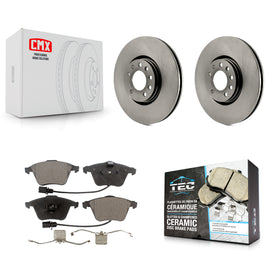 Front Brake Rotors Ceramic Pad Kit For 10-11 Saab 9-3X With 314mm Diameter Rotor