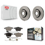 Front Brake Rotors Ceramic Pad Kit For 10-11 Saab 9-3X With 314mm Diameter Rotor