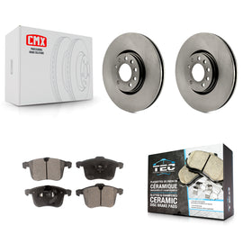 Front Disc Brake Rotors & Ceramic Pad Kit For Saab 9-3 With 314mm Diameter Rotor