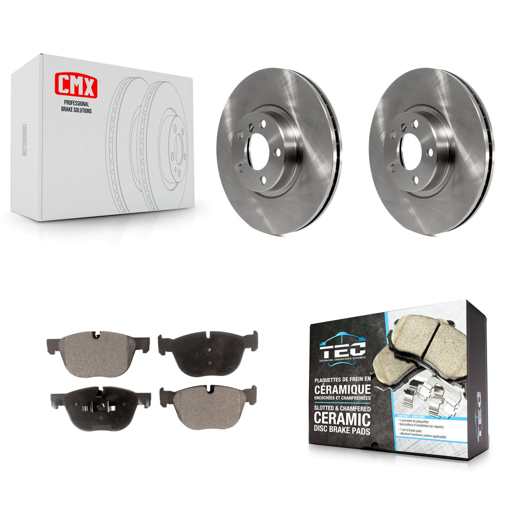 Front Disc Brake Rotors And Ceramic Pads Kit For BMW X5 X6