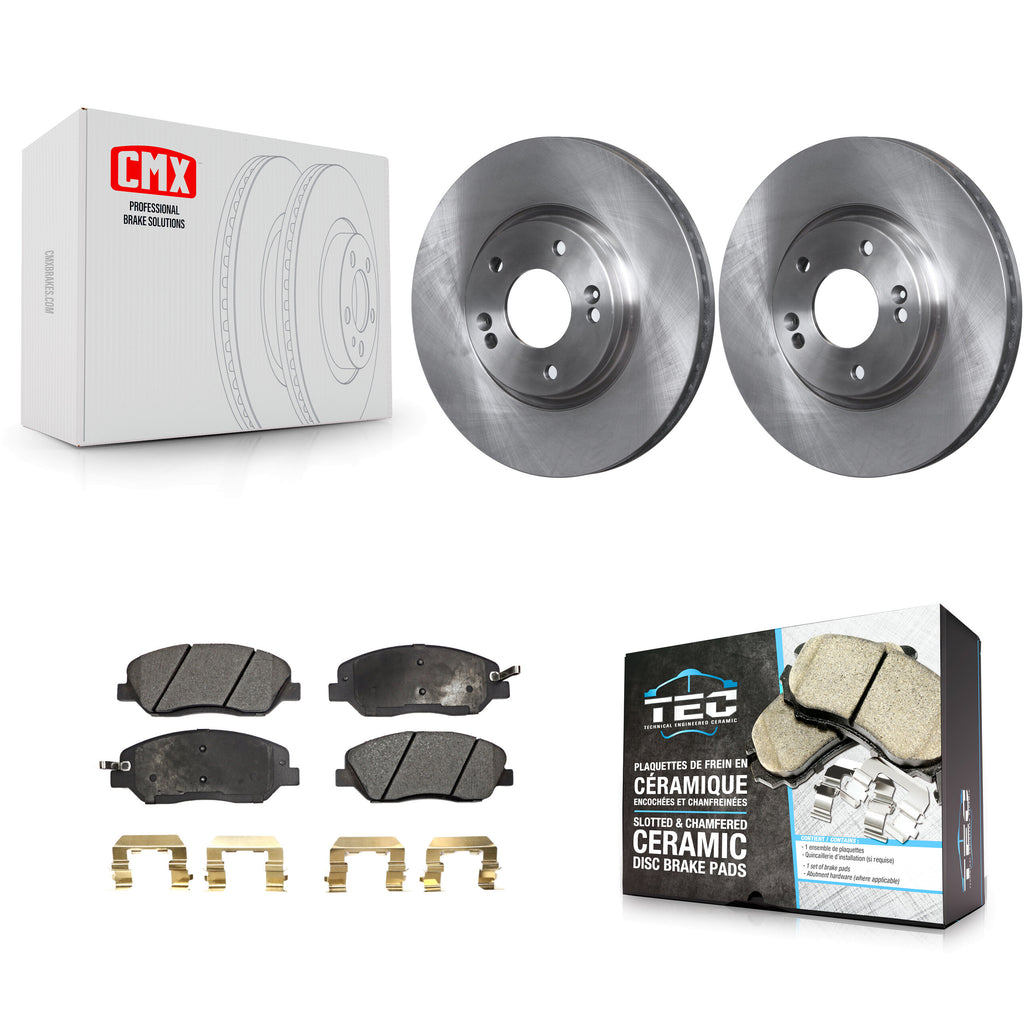 [Front] 2007-2009 Hyundai Santa Fe Premium OE Brake Rotors & Ceramic Pads Kit For Max Braking