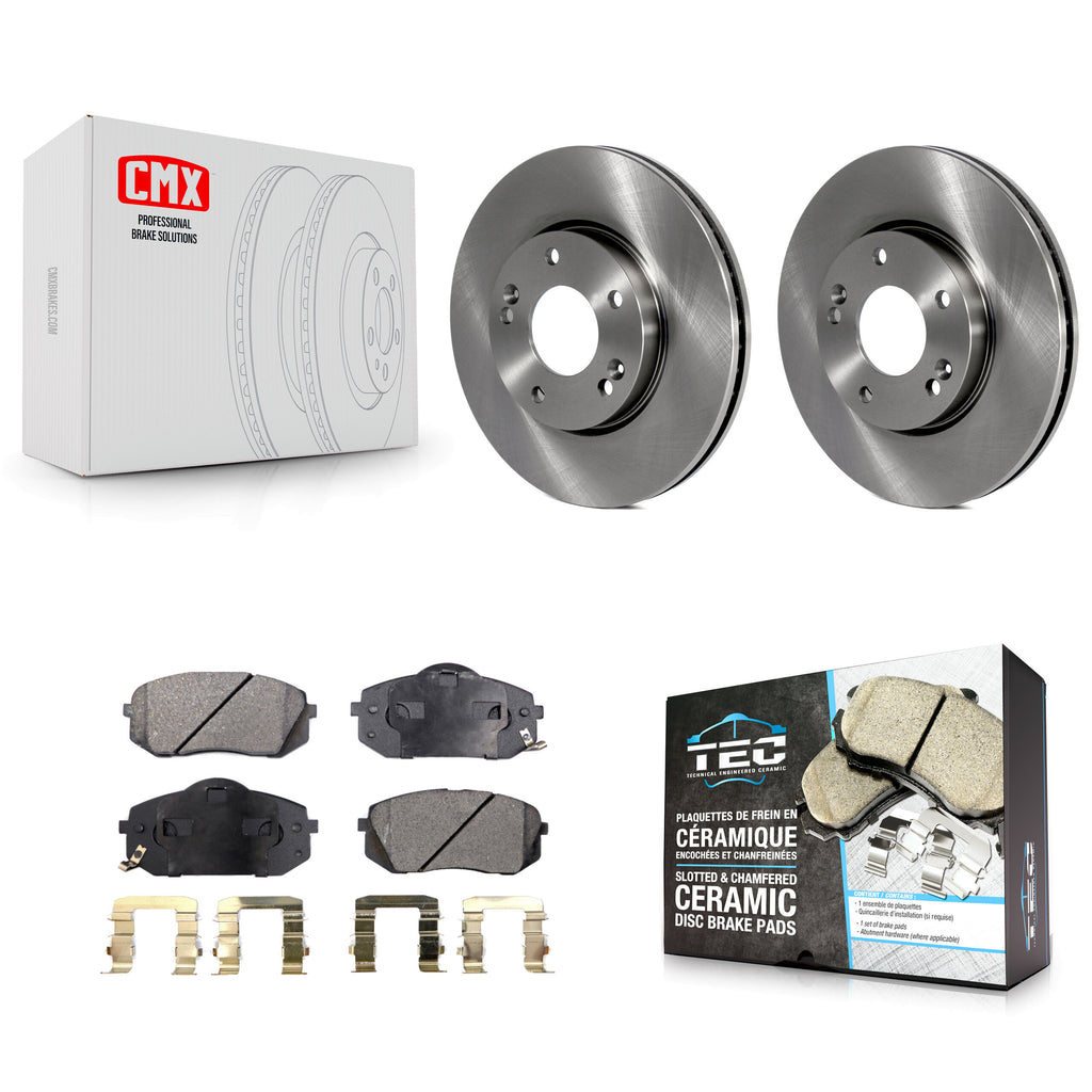 [Front] 2007-2009 Kia Rondo Premium OE Brake Rotors & Ceramic Pads Kit For Max Braking