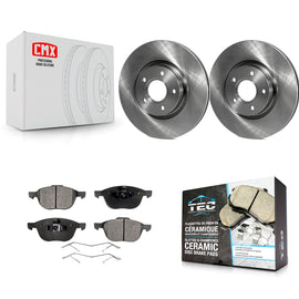 Front Brake Rotors & Ceramic Pad Kit For Ford Escape Volvo C-Max S40 C70 C30 V50