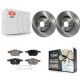 Front Brake Rotors & Ceramic Pad Kit For Ford Escape Volvo C-Max S40 C70 C30 V50