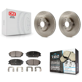 [Front] 2007-2012 Hyundai Veracruz Premium OE Brake Rotors & Ceramic Pads Kit For Max Braking