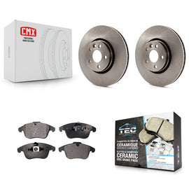 [Front] 2008-2015 Land Rover LR2 Premium OE Brake Rotors & Ceramic Pads Kit For Max Braking