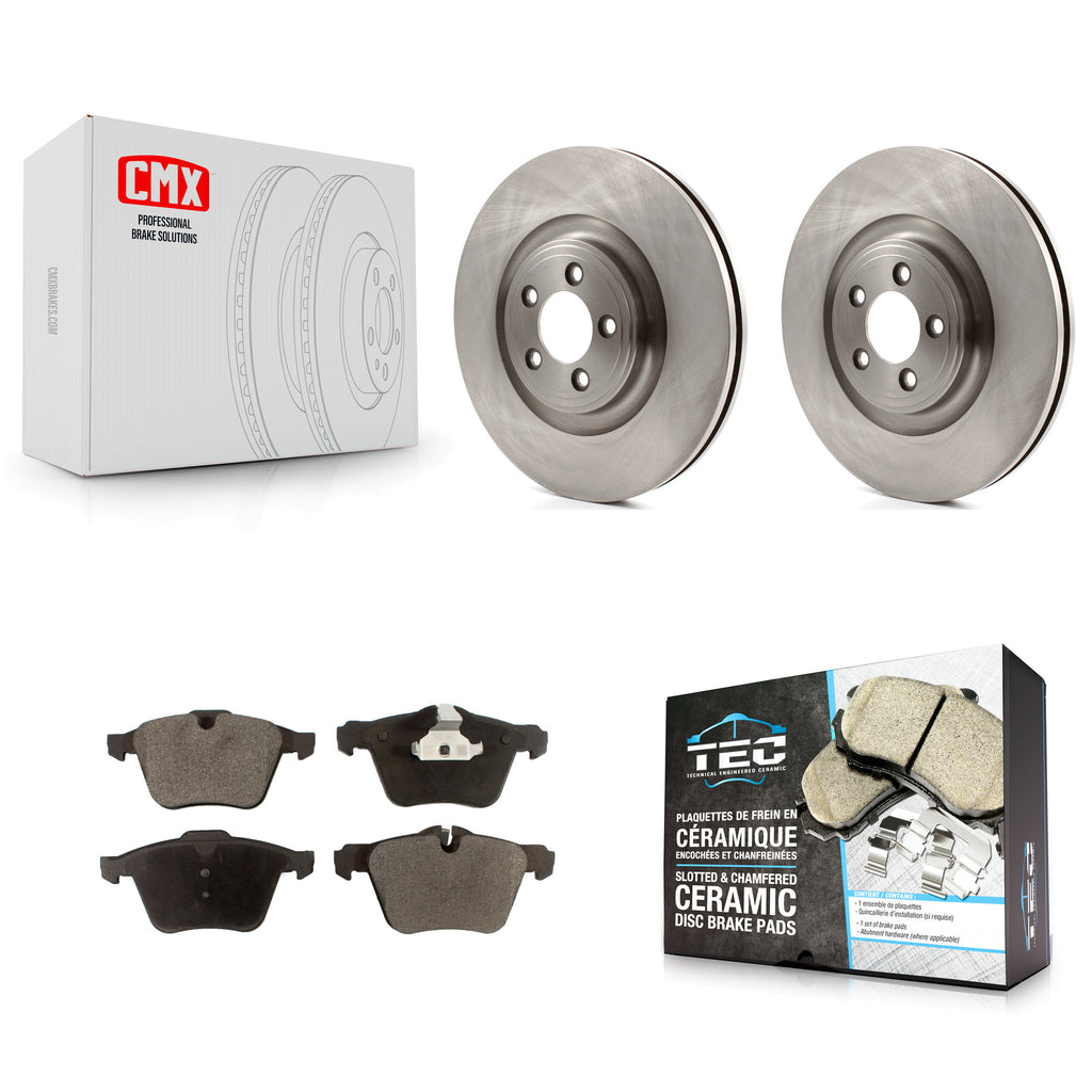 Front Disc Brake Rotors And Ceramic Pads Kit For Jaguar XF XJ XKR XK