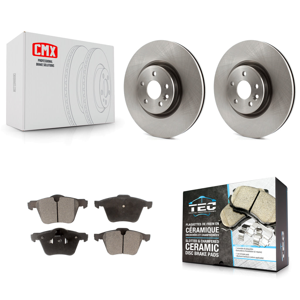 Front Disc Brake Rotors And Ceramic Pads Kit For Volvo S60 XC70 S80 V60 V70