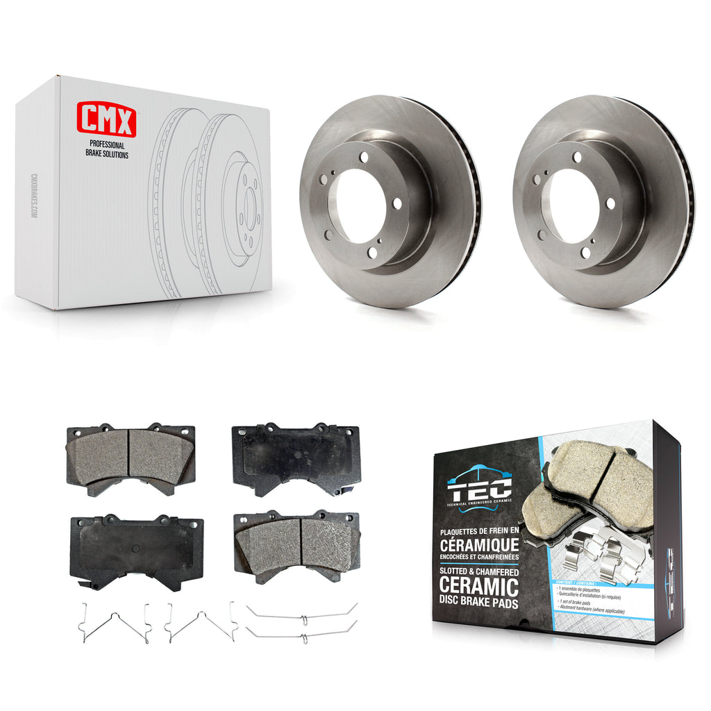 Front Disc Brake Rotors And Ceramic Pads Kit For Toyota Land Cruiser Lexus LX570