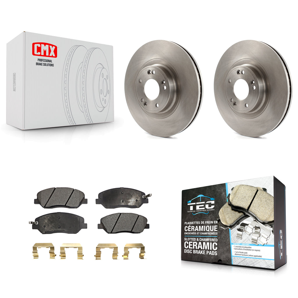 [Front] 2012 Hyundai Genesis 3.8L Premium OE Brake Rotors & Ceramic Pads Kit For Max Braking