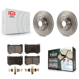 Front Disc Brake Rotors And Ceramic Pads Kit For Hyundai Genesis