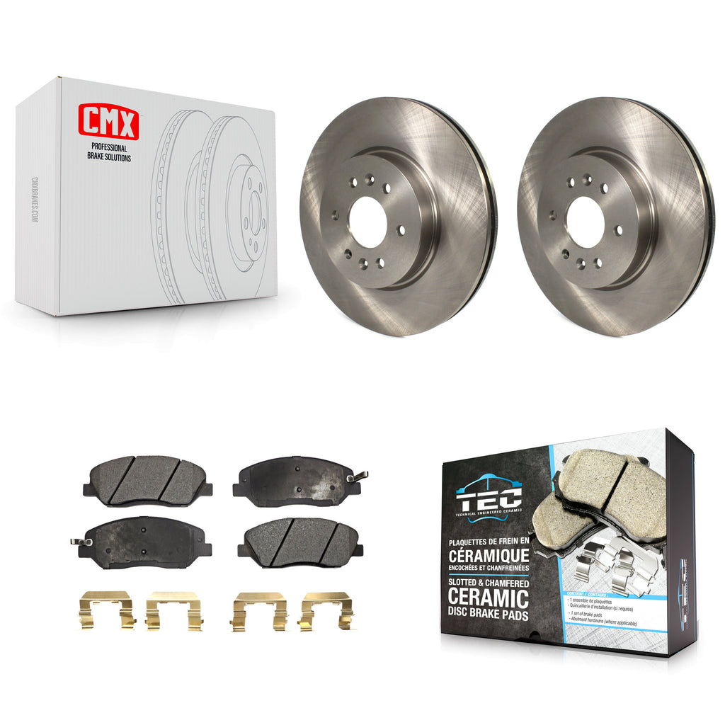 [Front] 2009-2011 Kia Borrego Premium OE Brake Rotors & Ceramic Pads Kit For Max Braking