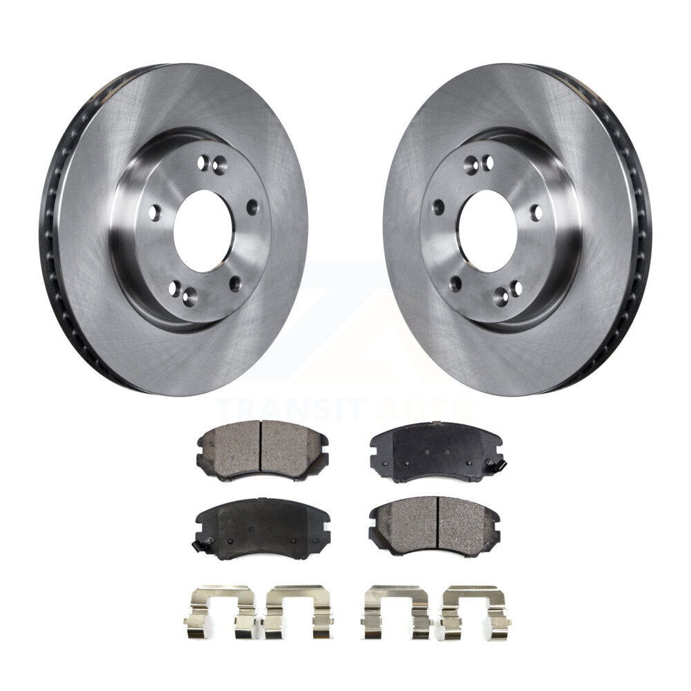 Front Disc Brake Rotors And Ceramic Pads Kit For 2010-2011 Kia Soul 2.0L