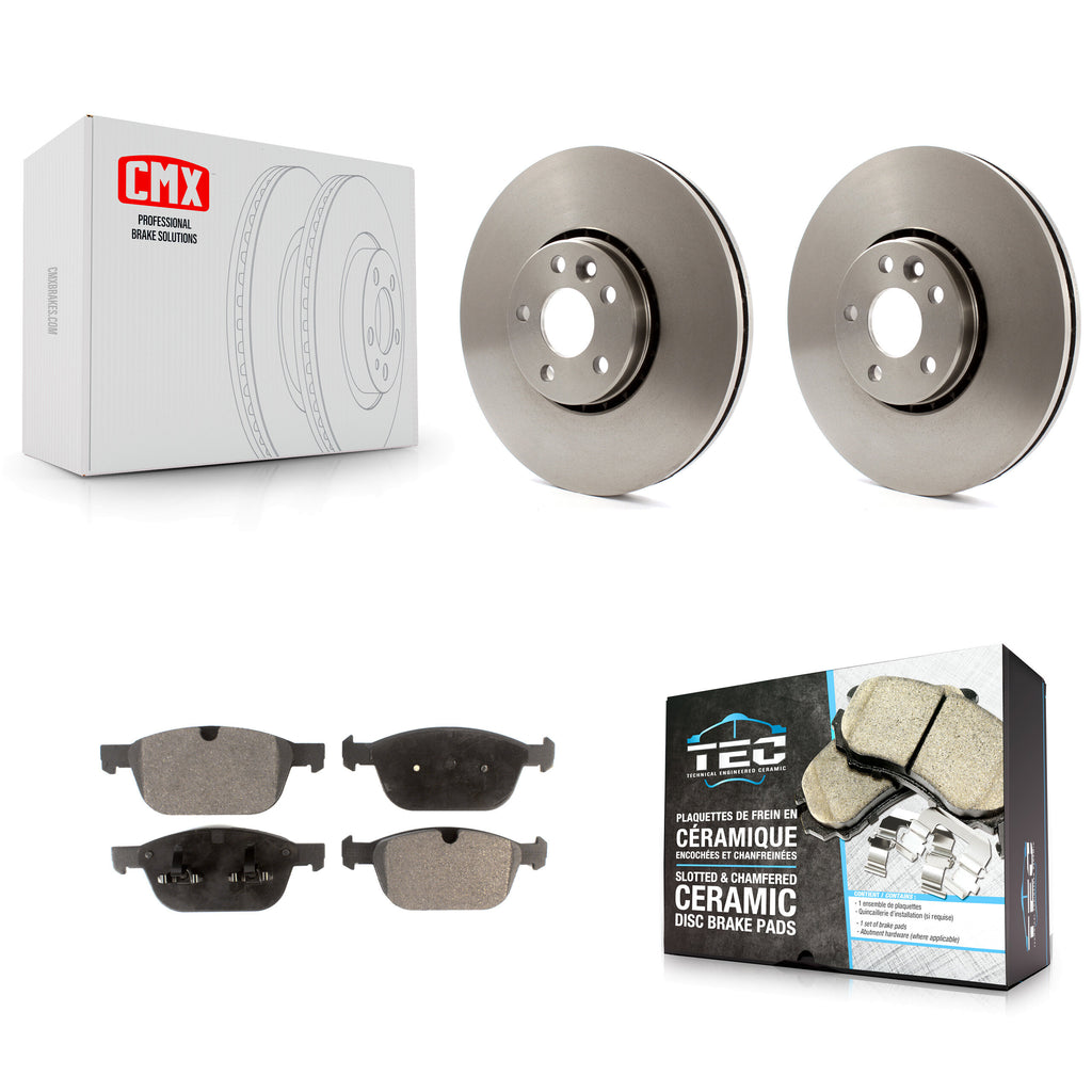 [Front] 2010-2015 Volvo XC60 Premium OE Brake Rotors & Ceramic Pads Kit For Max Braking
