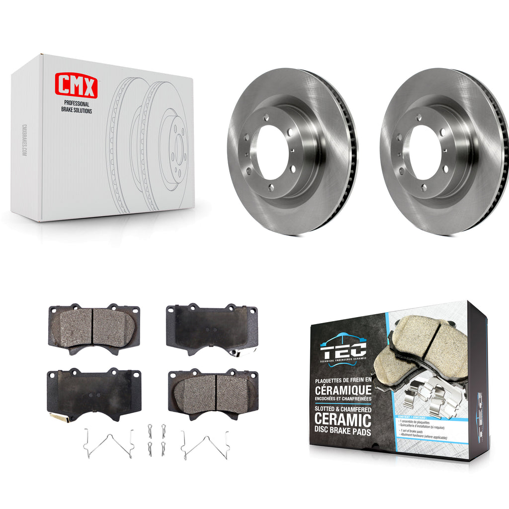 [Front] 2010-2023 Toyota 4Runner Lexus GX460 Premium OE Brake Rotors & Ceramic Pads Kit For Max Braking