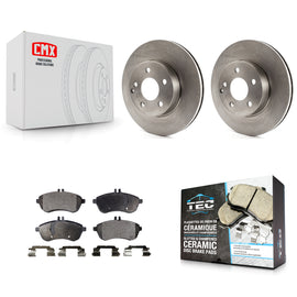 Front Disc Brake Rotors And Ceramic Pads Kit For Mercedes-Benz C300 C250 C230