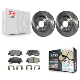 Front Brake Rotor Ceramic Pad Kit For Hyundai Elantra Kia Forte Veloster GT Koup